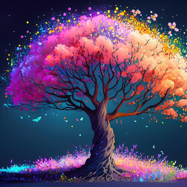 Photo une belle illustration de l'arbre magique