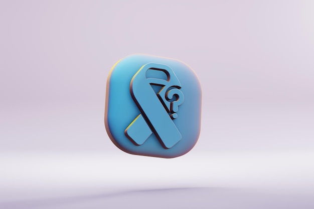 Belle illustration bleu sain VIH icônes de symboles non concluants sur un fond rose vif 3d