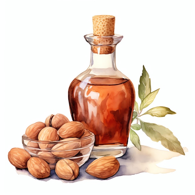 belle illustration de clipart de boisson aquarelle Amaretto Liqueur