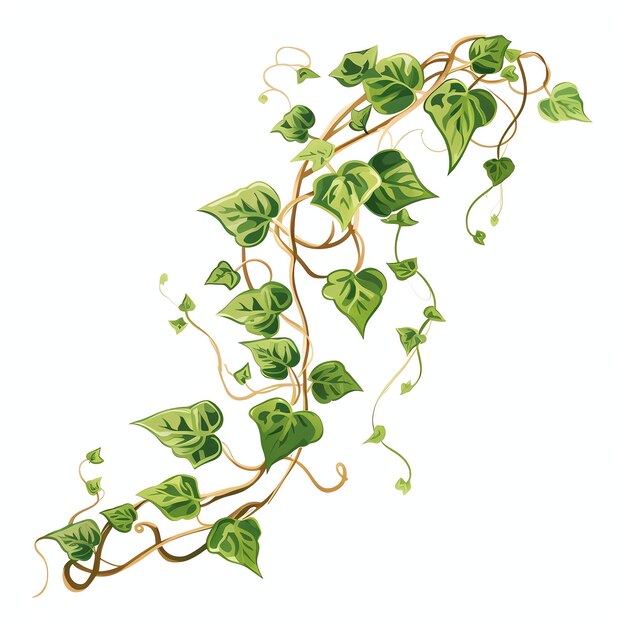 belle illustration clipart de lierre doré et vert