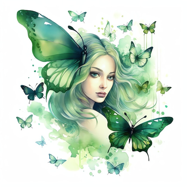 une belle illustration de clipart de papillon vert