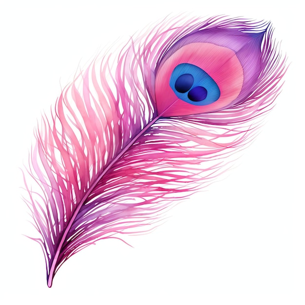 belle illustration de clipart de plumes de paons roses