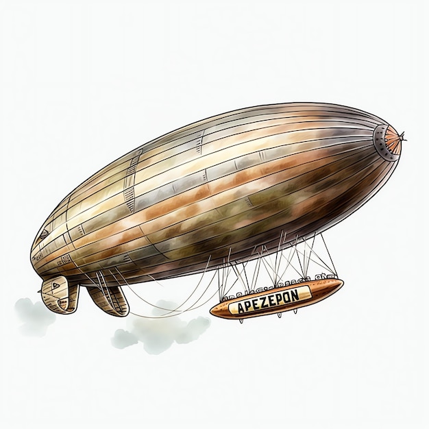 belle illustration clipart de transport Zeppelin