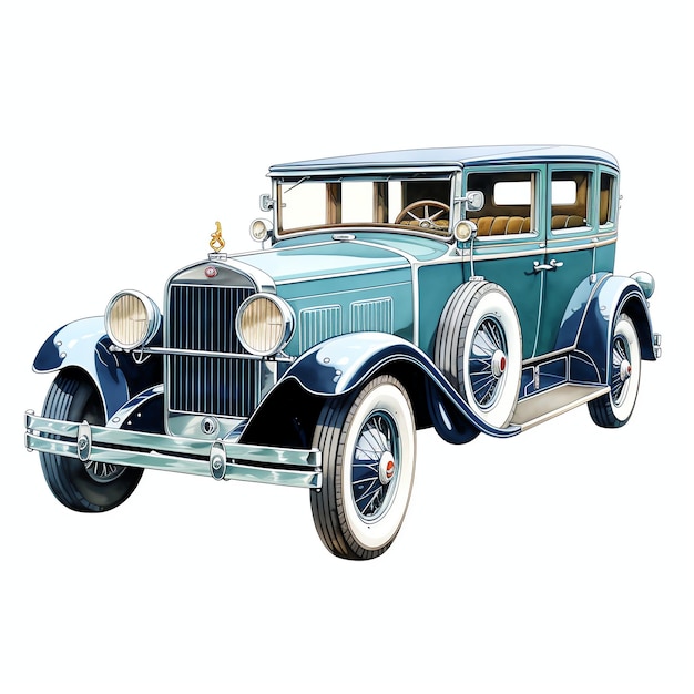 Photo belle illustration de clipart de voiture antique