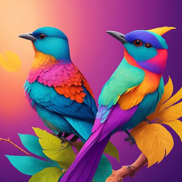 Belle illustration colorée de l'oiseau