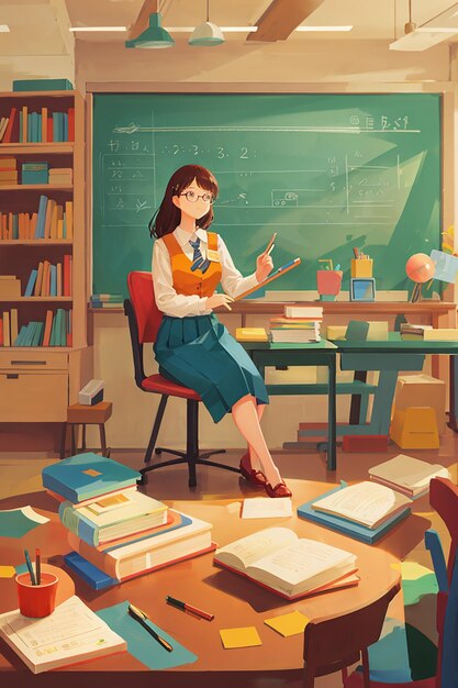 Belle illustration d'enseignant pour la journée mondiale des enseignants