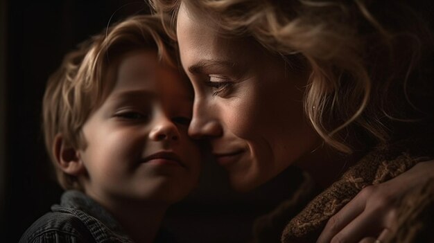 Photo une belle illustration de mère et d'enfants