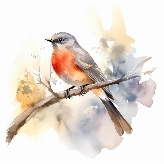 Une belle illustration d'oiseaux à l'aquarelle