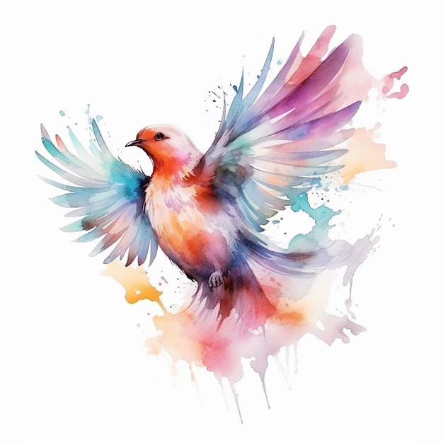 Une belle illustration d'oiseaux à l'aquarelle