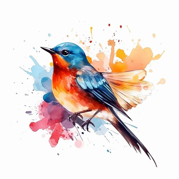 Une belle illustration d'oiseaux à l'aquarelle