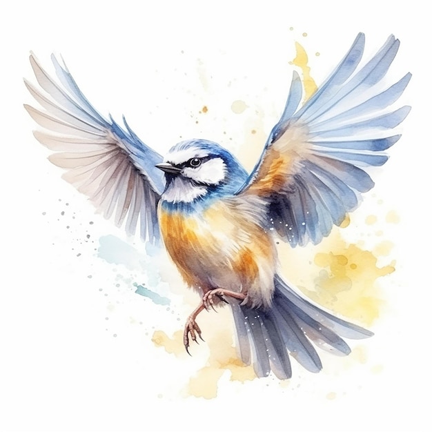 Une belle illustration d'oiseaux à l'aquarelle