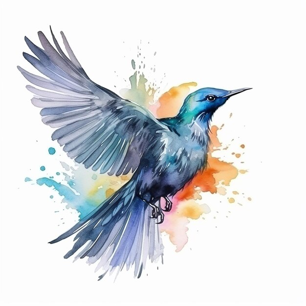 Une belle illustration d'oiseaux à l'aquarelle