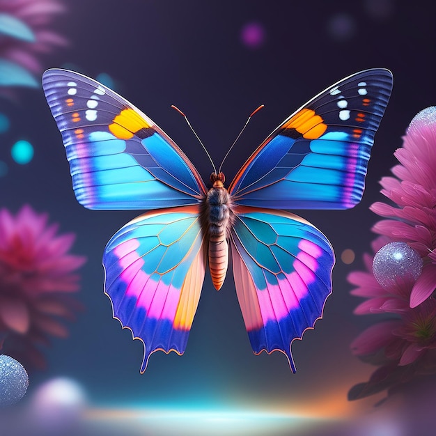 Belle illustration de papillon 3d générée par l'IA