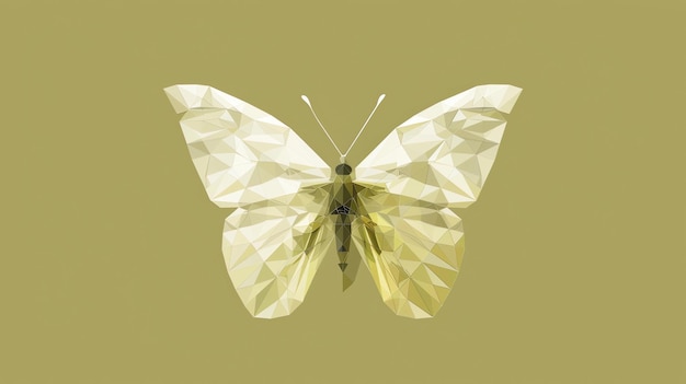Photo une belle illustration d'un papillon avec un corps blanc et des ailes jaunes le papillon est face au spectateur et ses ailes sont ouvertes