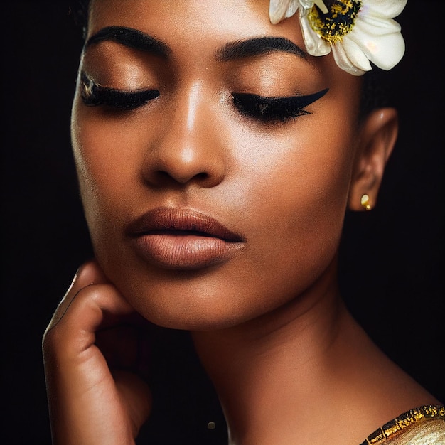 Photo belle illustration de portrait de femme afro-américaine