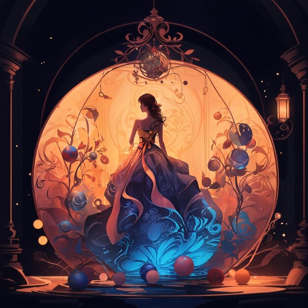 Une belle illustration de princesse fantaisiste