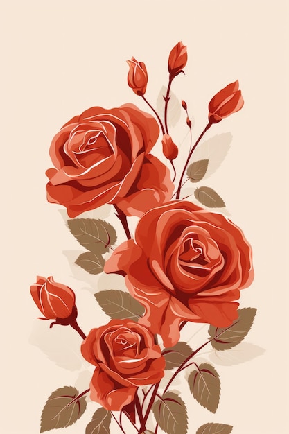 Photo une belle illustration de roses