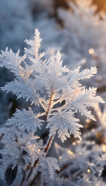 Belle image de fond du gel dans la nature en gros plan