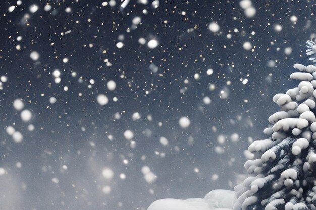 Photo belle image de fond ultra-large d'une légère chute de neige tombant sur des flocons de neige