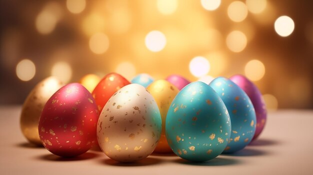 Belle image d'œufs de Pâques sur un fond confortable