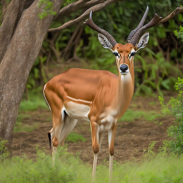 Photo une belle impala capturée dans la jungle africaine