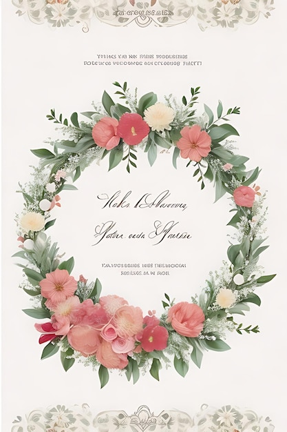 Belle invitation de mariage de guirlande florale