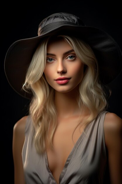 Photo une belle jeune femme blonde modèle de photographie générée par l'ia