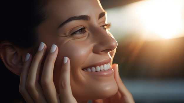 Belle jeune femme faisant des soins de la peau