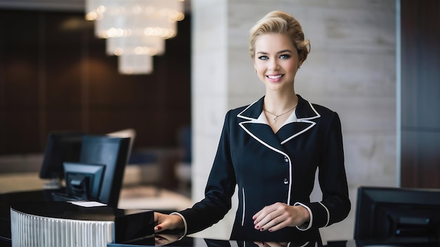 Une belle jeune femme à la réception.