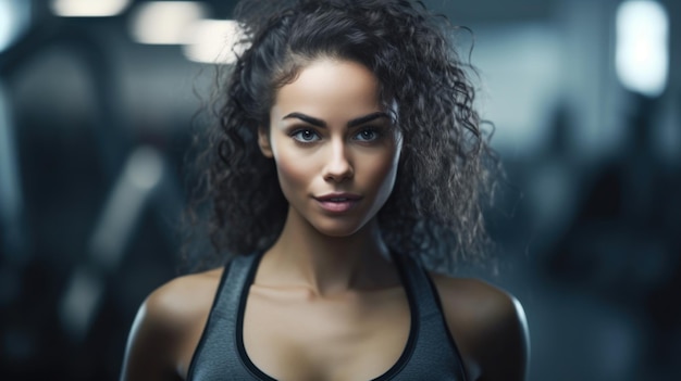 Une belle jeune fille en fitness au gymnase.