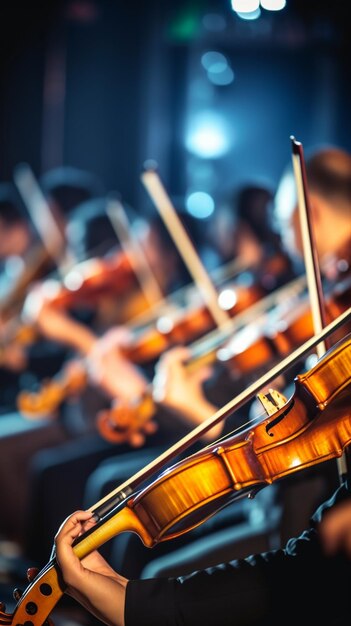 Une belle jeune fille jouant du violon avec une intensité ravie