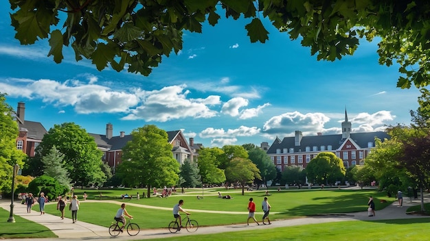 Une belle journée sur le campus.