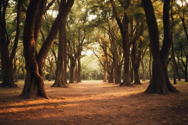 Photo une belle journée ensoleillée dans un parc rempli d'arbres.