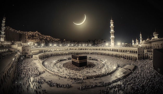 Belle kaaba hajj piglrimage à la mecque umra eid al adha photo fond illustration