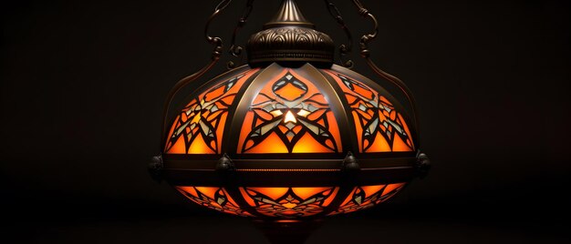 Belle lampe arabe isolée sur fond noir et blanc