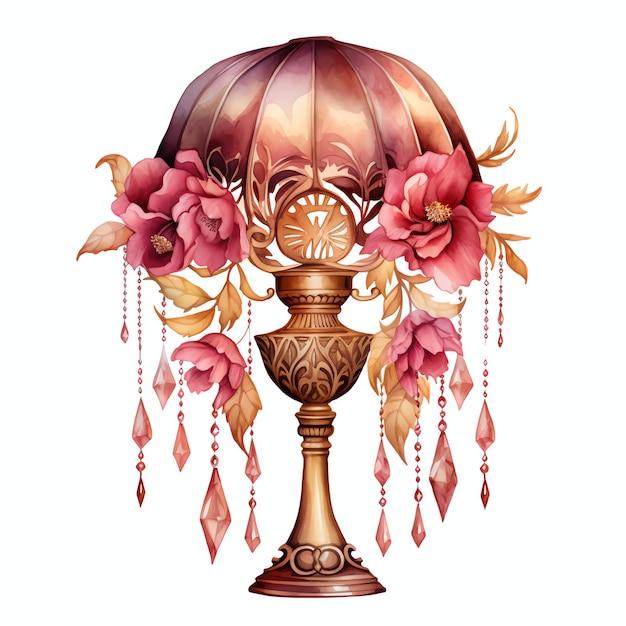 une belle lampe dans une illustration de clipart de style boho