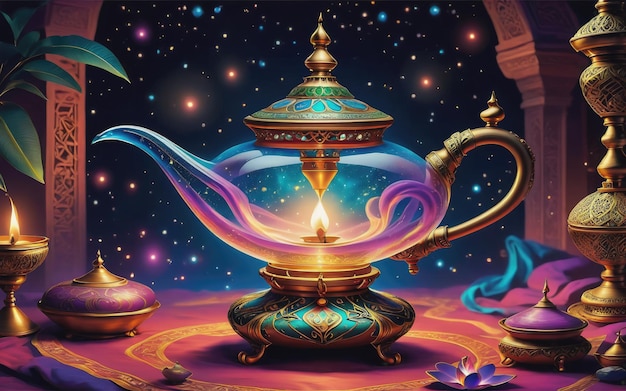 Belle lampe magique d'Aladdin