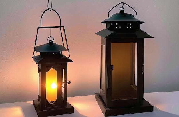 Belle lanterne arabe arrière-plan Ramadan Kareem salutations Festival musulman de Ramzan IA générative