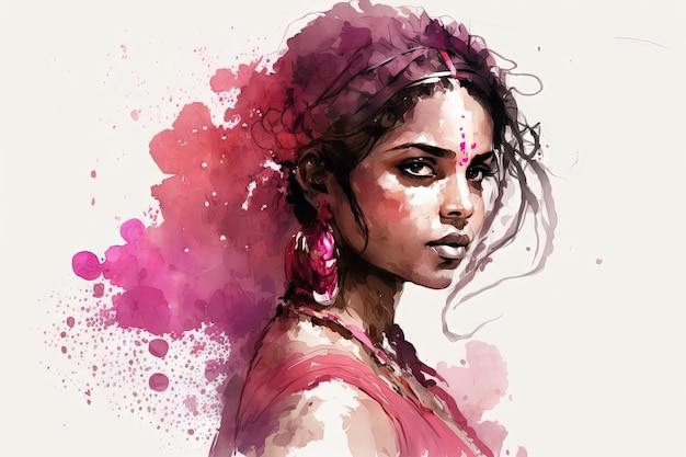 Belle lumière Viva magenta indienne fille