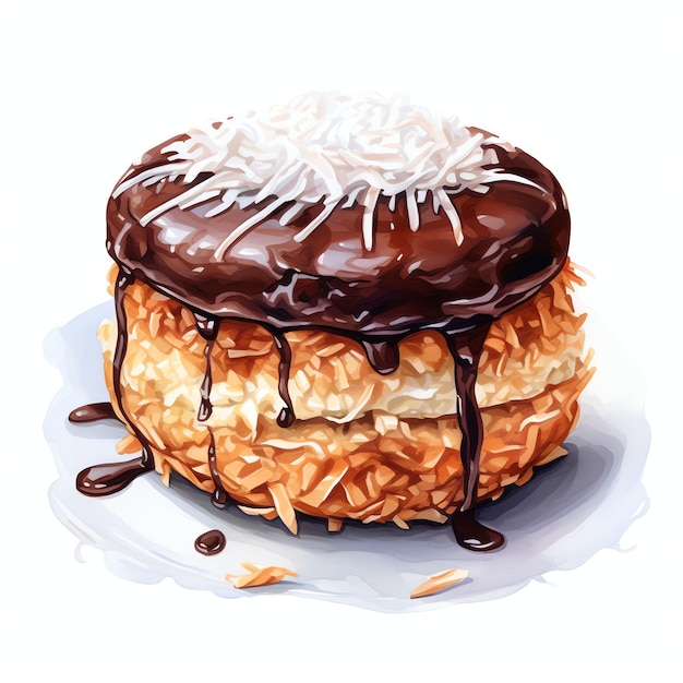 une belle macaroon à la pointe de la noix de coco au chocolat un dessert délicieux illustration de clip