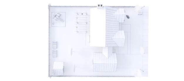 Belle maison blanche moderne. illustration 3D