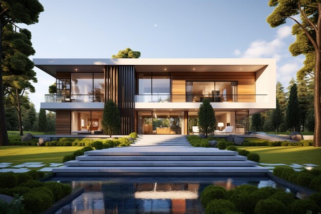 Une belle maison moderne générée par Ai