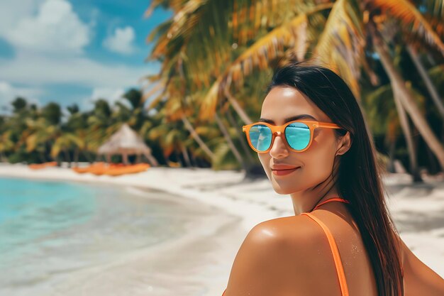 Photo une belle mannequin en maillot de bain isolée