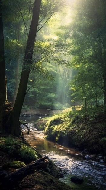 Une belle matinée dans la forêt.