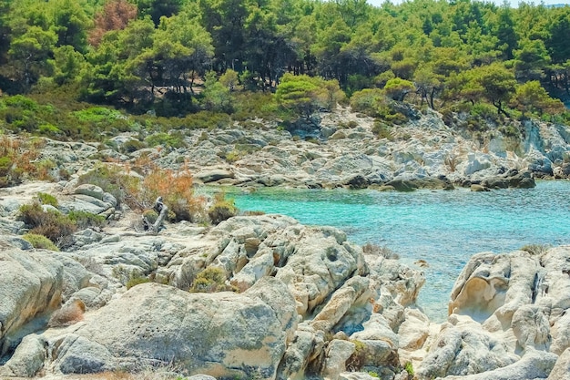 Belle mer en grèce sur fond de nature