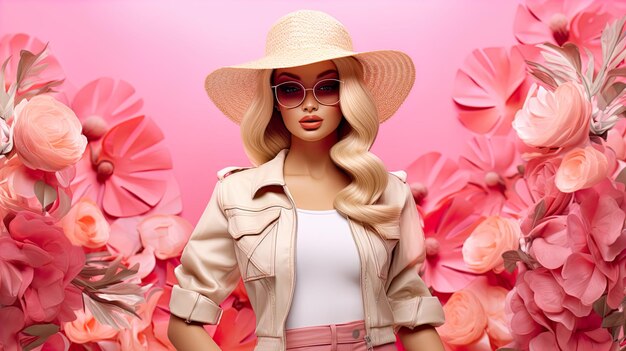 Belle modélisation de poupée Barbie Générer AI