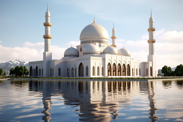 Photo une belle mosquée islamique