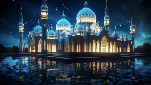 La belle mosquée sereine la nuit