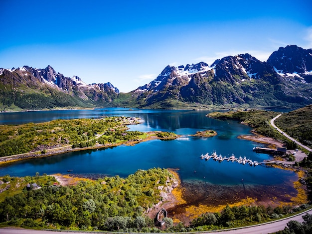 Belle Nature Norvège photographie aérienne de paysage naturel.