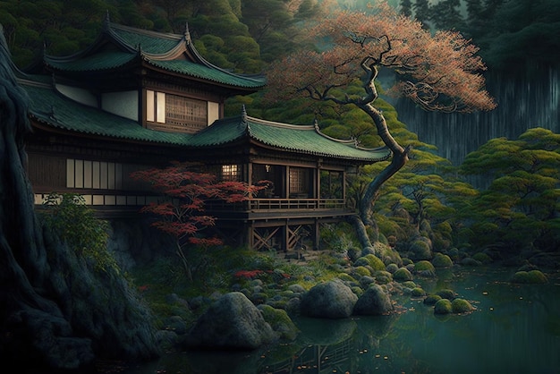 Belle nature traditionnelle japonaise